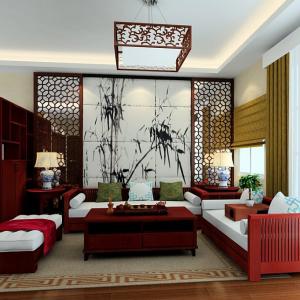 Chinese-house-sofa-wall-with-bamboo-painting