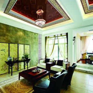 Chinese-style-green-living-and-dining-room