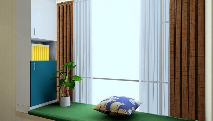 Modern-house-rendered-green-windowsill-tatami