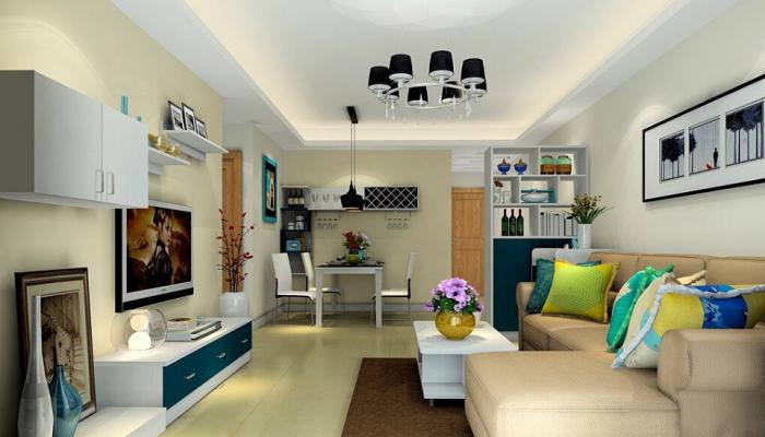 Modern-minimalist-house-interior-with-blue-elements