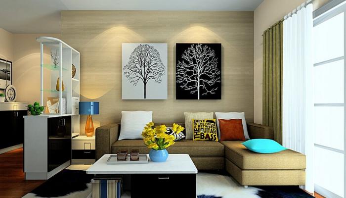 Modern-living-sofa-partition-cabinet-and-curtains