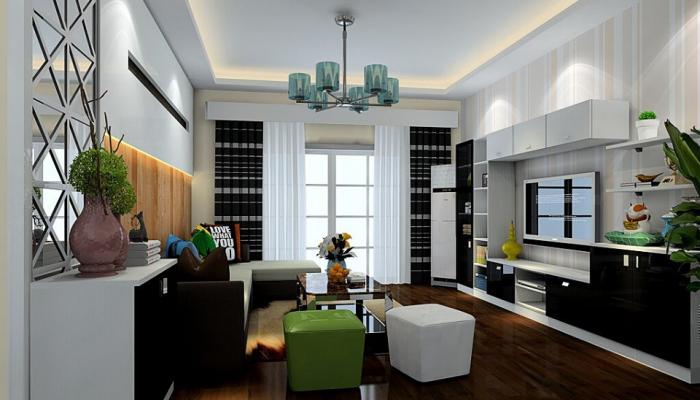 Modern-living-room-curtains-in-B-W