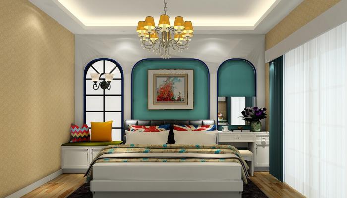 Creative-background-wall-for-Korea-rustic-bedroom