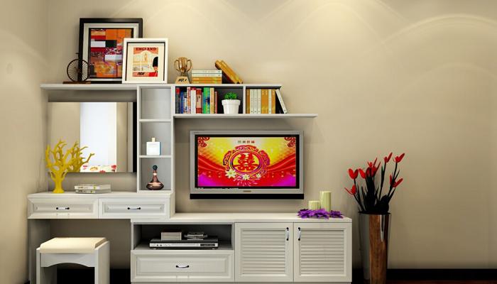 Bedroom-interior-TV-cabinet-dresser-combination