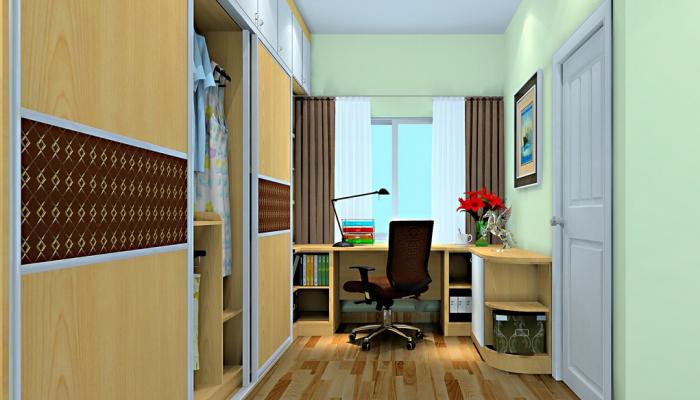 American-pastoral-style-bedroom-wardrobes-and-wooden-flooring