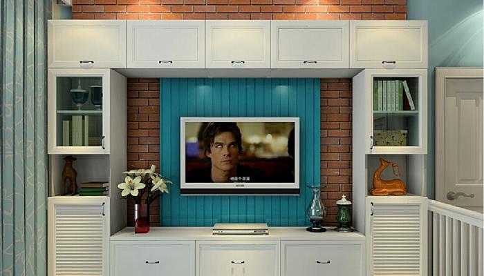 Pastoral-style-brick-wall-for-TV-in-Korea